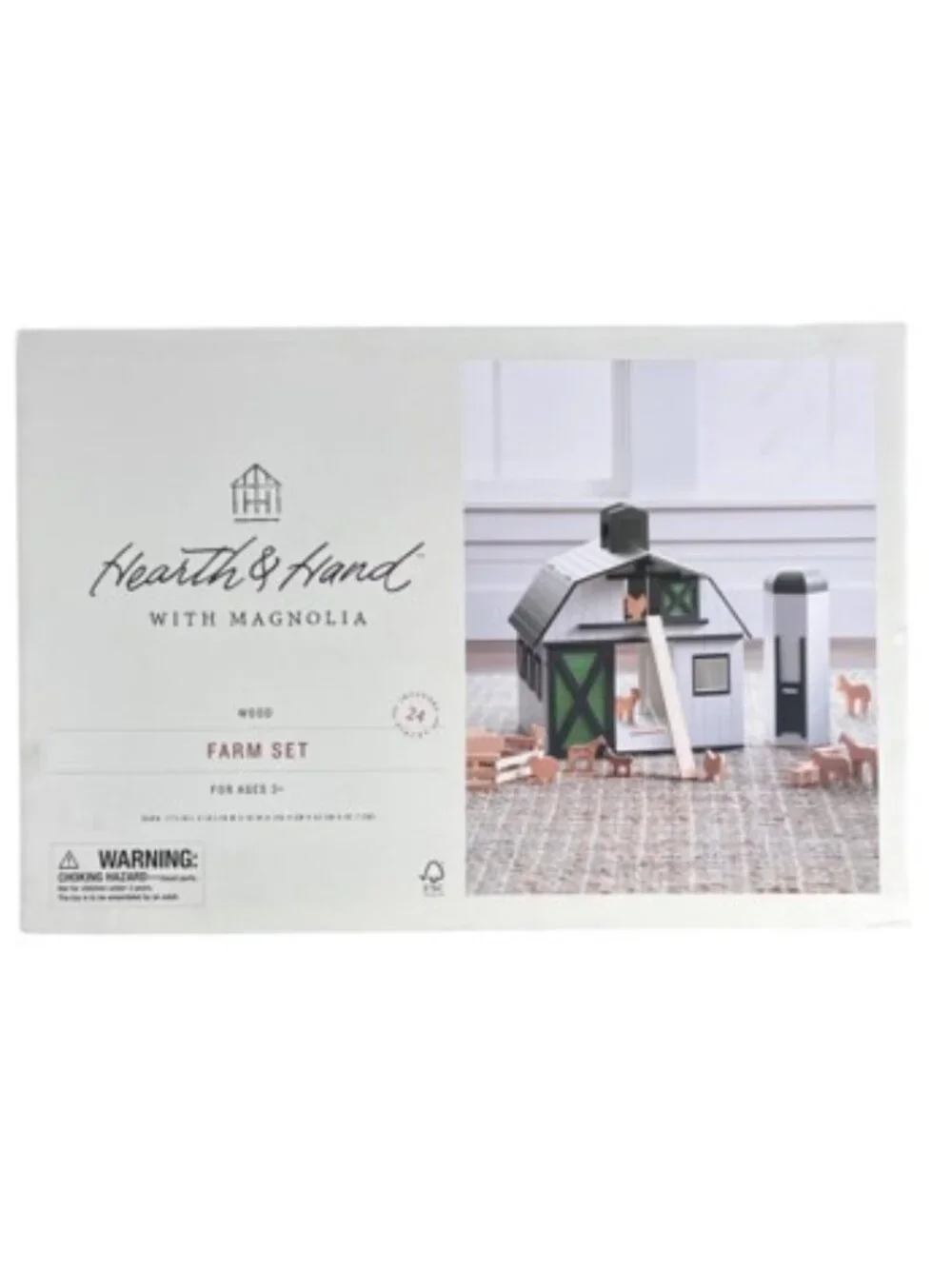 Hearth and Hand Magnolia Wood Barn & Animals Farm Set ~ NEW 24 PC Joanna Gains